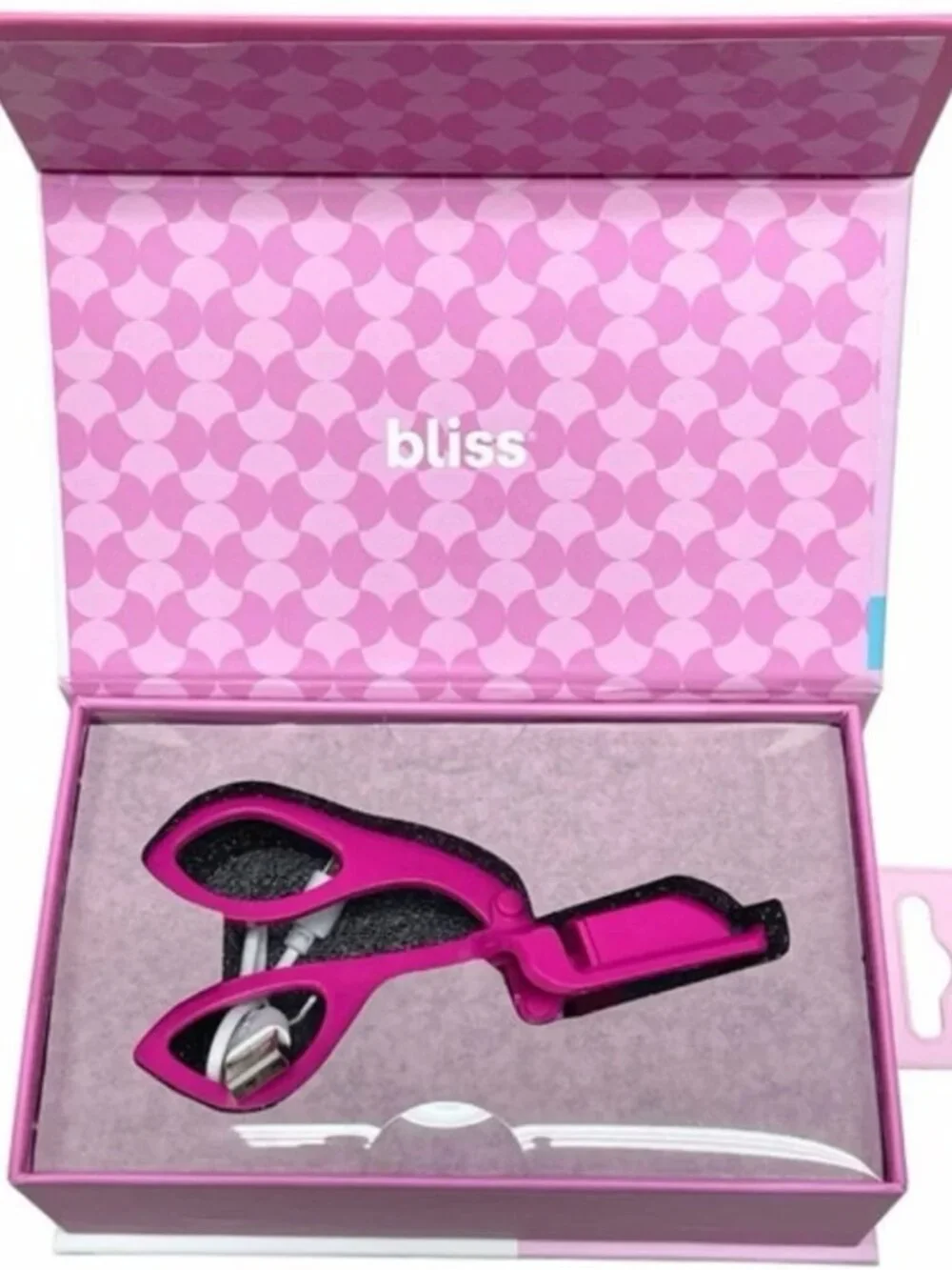 Bliss Pink Tip Top Shaped Heated Eyelash Curler NEW